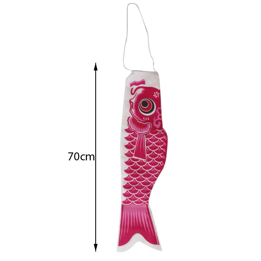 Japanese Windsock Carp Flag Koi Nobori Fish Wind Streamer Garden Decor 70cm Red, Pink, Blue, Green, Black 5-Piece Set