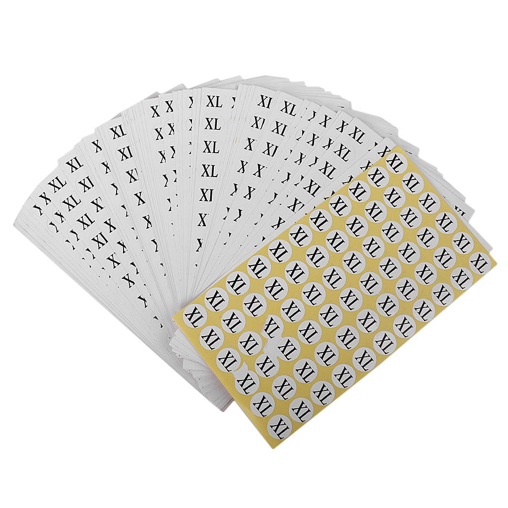 70 Tờ Kích Thước Quần Áo Dán Bán Lẻ Tự dính Tròn S-XXXL