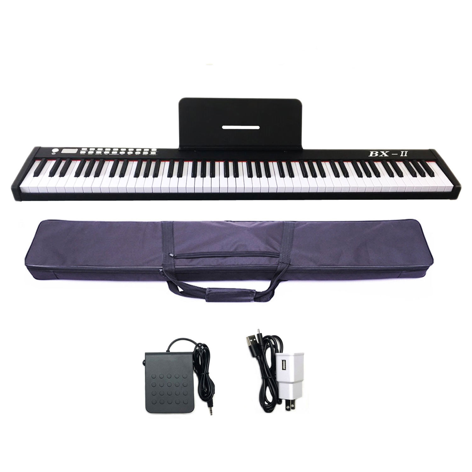 Bộ Đàn Piano Điện Bora BX-II - 88 Phím nặng Cảm ứng lực BX-02 - Midi Keyboard Controllers BX2 - Kèm Chân Gỗ, Giá Để Bản Nhạc, Móng Gẩy DreamMaker (Kết nối máy tính và điện thoại, Bluetooth, Pin sạc, Loa lớn)