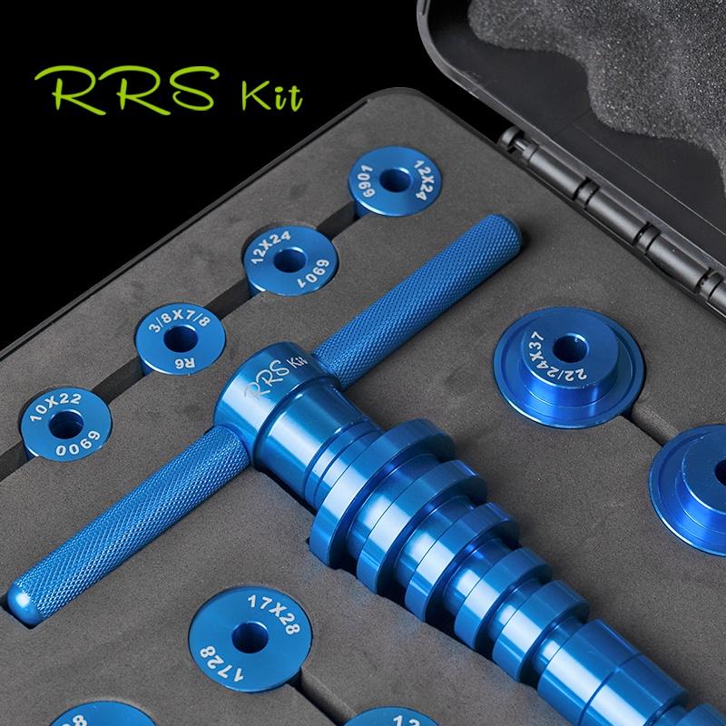 RRSKIT Vòng bi lắp đặt cho xe đạp Công cụ tháo lắp Vòng bi xe đạp BB Bộ công cụ lắp đặt trục quay Bộ công cụ cài đặt mềm Khung đuôi mềm Công cụ vòng bi quay đầu
