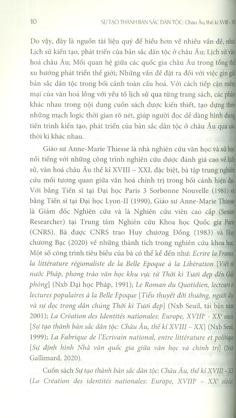 SỰ TẠO THÀNH BẢN SẮC DÂN TỘC - Châu Âu Thế Kỉ XVIII - XX - Anne-Marie Thiesse - Nguyễn Thị Hạnh, Nguyễn Hoàng Như Thanh dịch - NXB Đại học Sư phạm