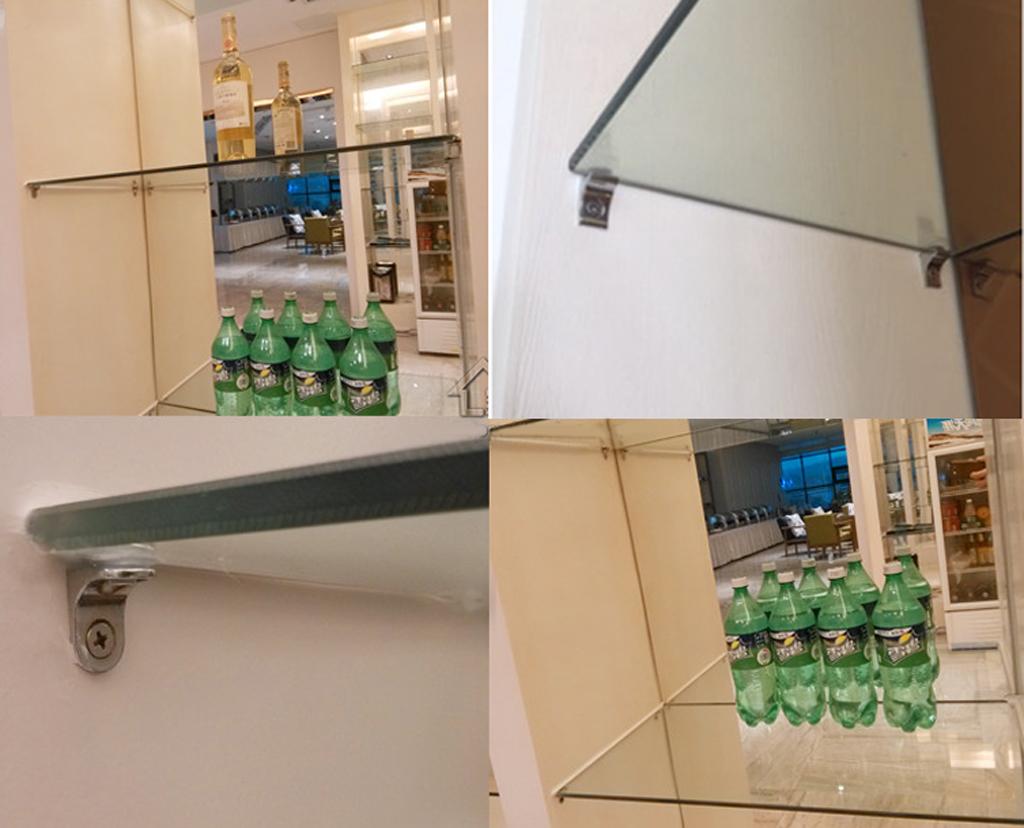 Set Of 10 Thick Suction Cup Base Metal Plate Glass Cabinet Table Support