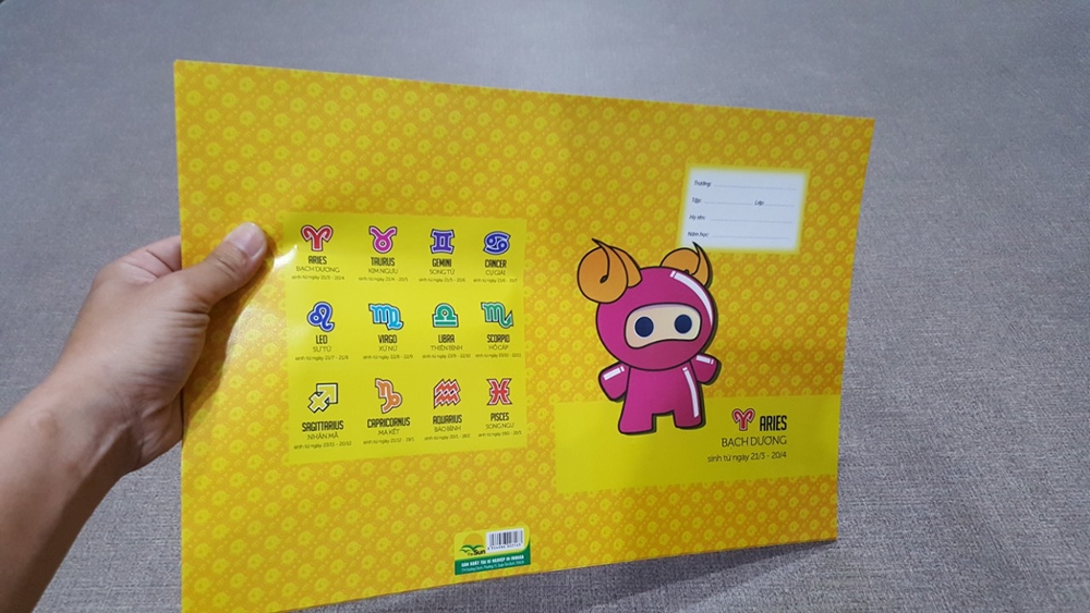 Bộ 3 Giấy Bao Tập 12 Cung Hoàng Đạo - Cung Bạch Dương (10 tờ/xấp)