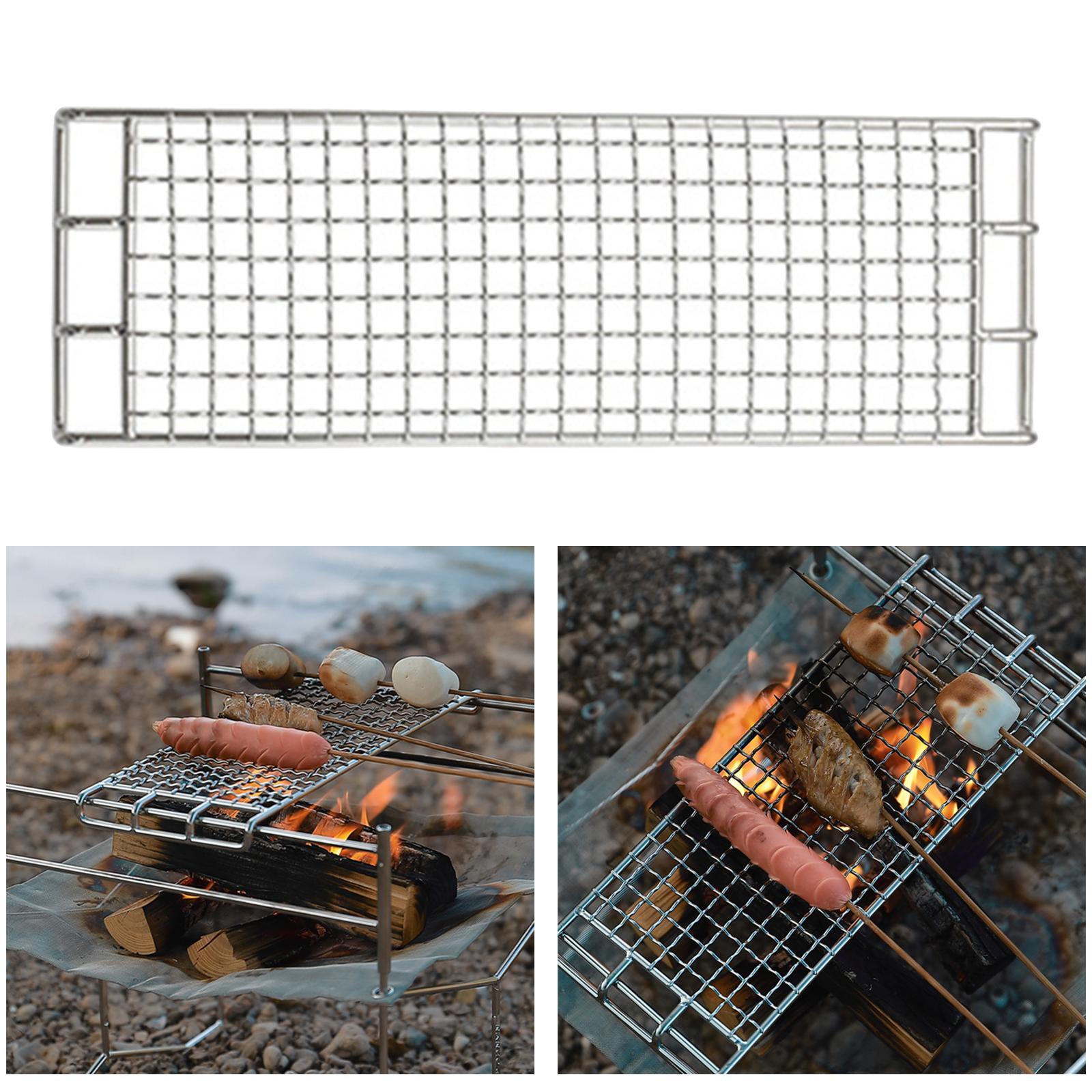 2pcs Barbecue Grill Net Grilling Basket Grid Grate Mesh Rack Outdoor Camping