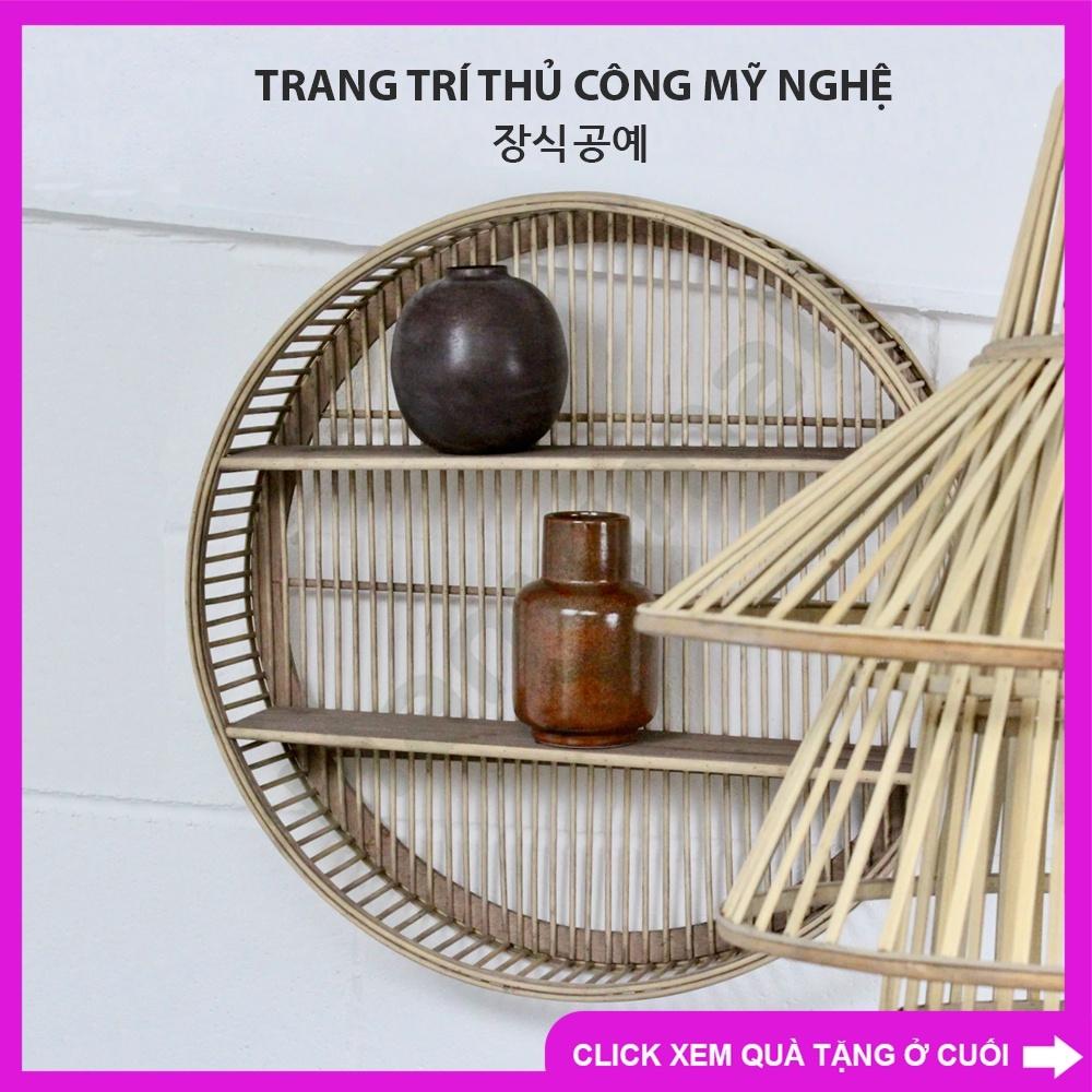 Kệ tròn treo tường làm từ tre