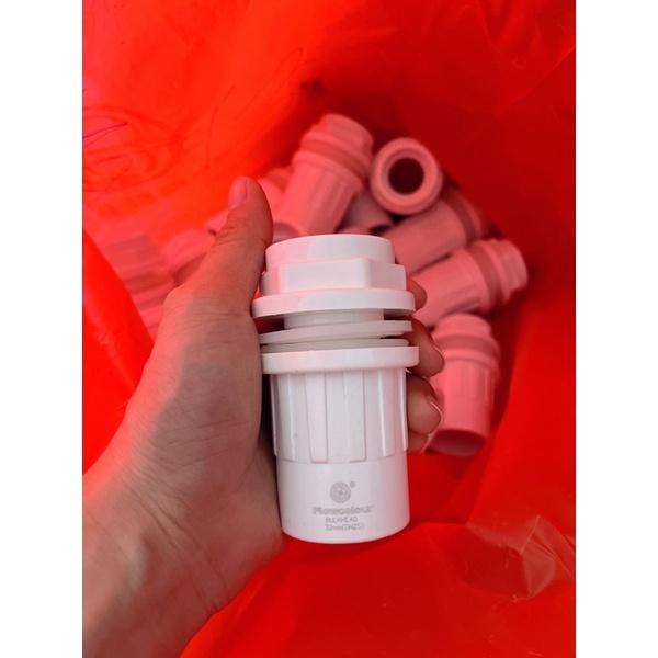 Nối 2 đầu răng, Rắc co trong ngoài PVC cao cấp, nối gen xả đáy bể cá 20mm 25mm 32mm