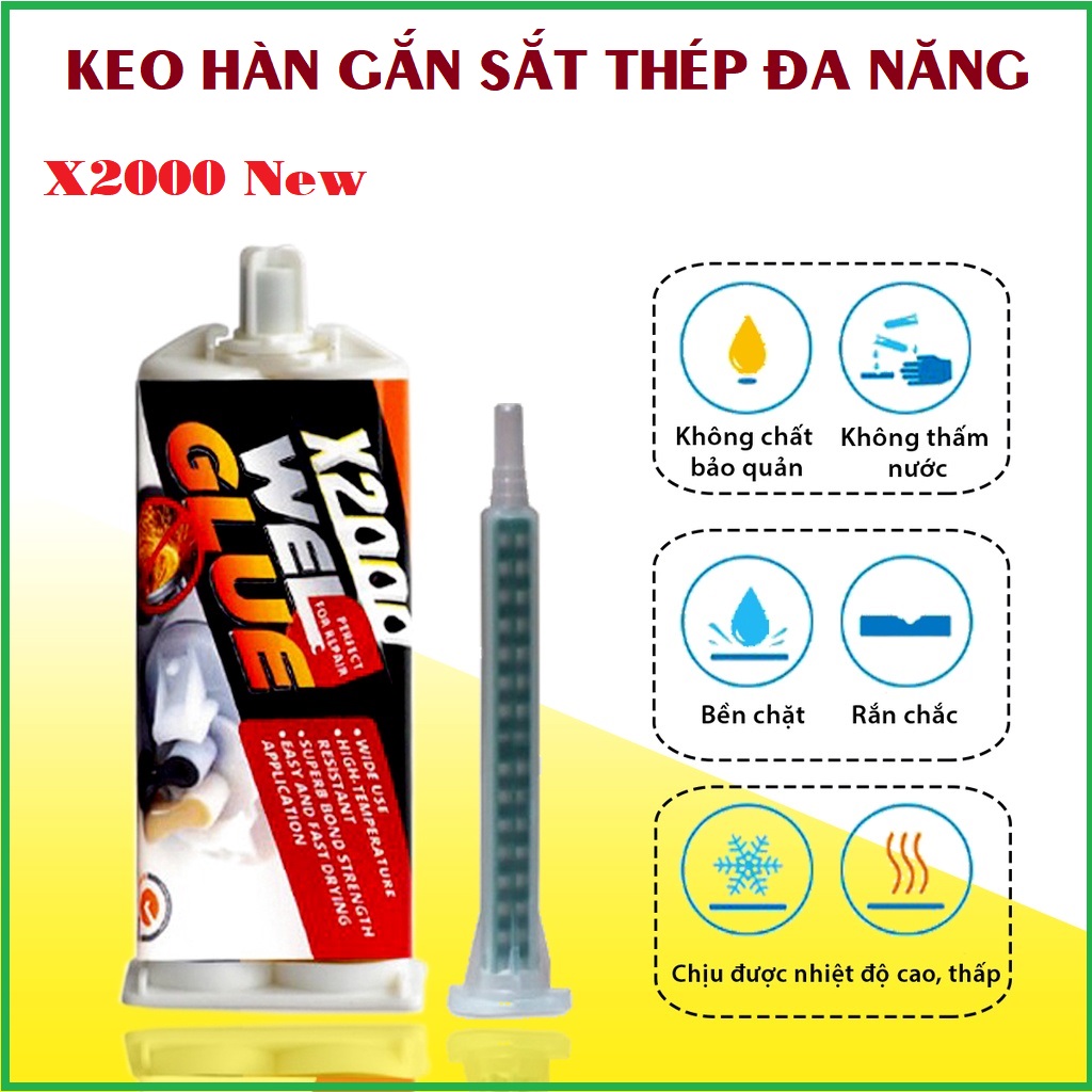 Keo hàn gắn đa năng X2000 siêu chắc Nhật Bản , hàn gắn được mọi kim loại sắt thép