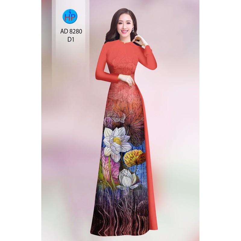Vải áo dài họa tiết hoa sen