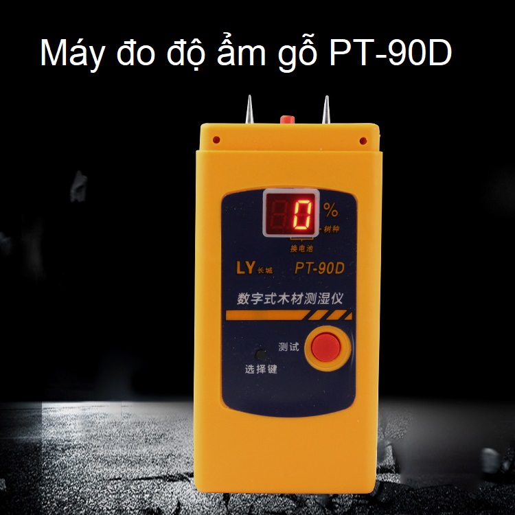 Thiết bị đo nhiệt độ độ ẩm gỗ cao cấp PT90D ( Tặng 02 nút kẹp cao su giữ dây điện cố định )