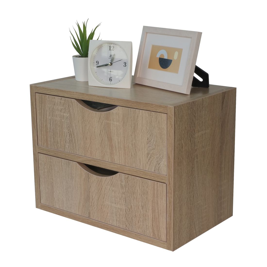 SB Furniture, Looms, Jayden-F Storage Box with Drawers, Solid Oak Color, W40XD24XH30 cm.