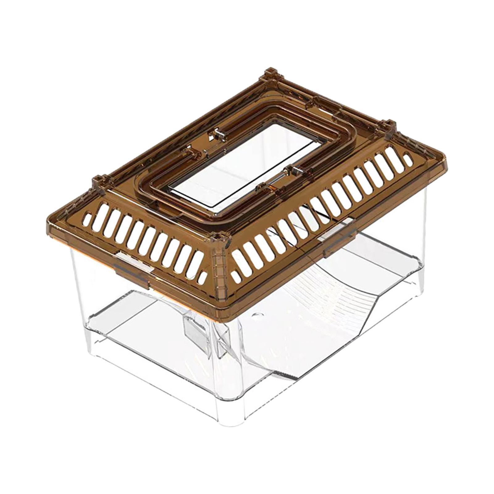 Transparent Turtle Tank with Lid with Platform Turtle Breeding Box for Snail