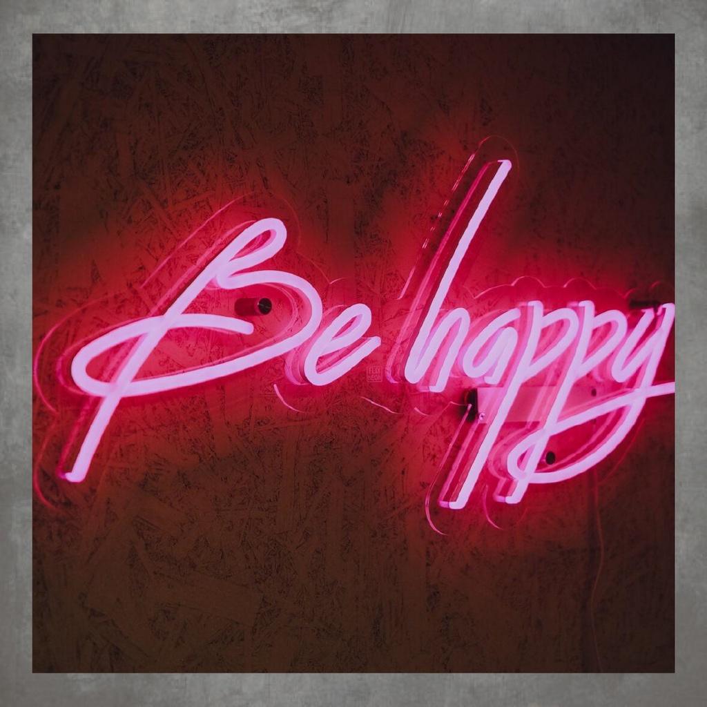 Đèn neon trang trí BE HAPPY - Phù hợp trang trí tường, để bàn, phụ kiện decor nhà