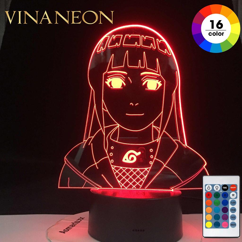Đèn Led Trang Trí ️ Đèn Trang Trí Bàn Làm Việc Nhân Vật HINATA Đèn Neon Trang Trí 3D Anime NARUTO