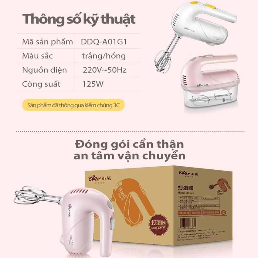 Máy đánh trứng trộn bột cầm tay Bear, 10 tốc độ, CS 300W, Anh Lam Store - Hàng nhập khẩu