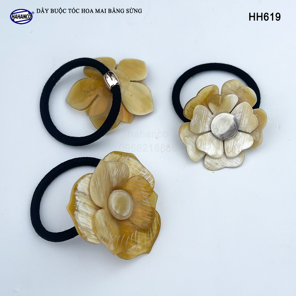 Dây cột tóc hoa mai bằng sừng - phụ kiện tóc độc lạ phong cách Hàn Quốc - handmade đẹp - HH619