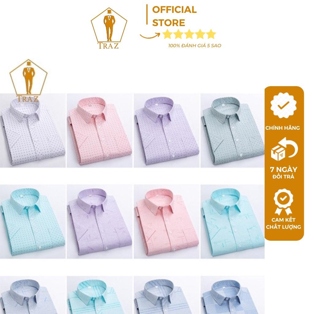 Áo Sơ Mi Nam Họa Tiết Karo Trung Niên TRAZ Dài, Ngắn Tay Vải Cotton111