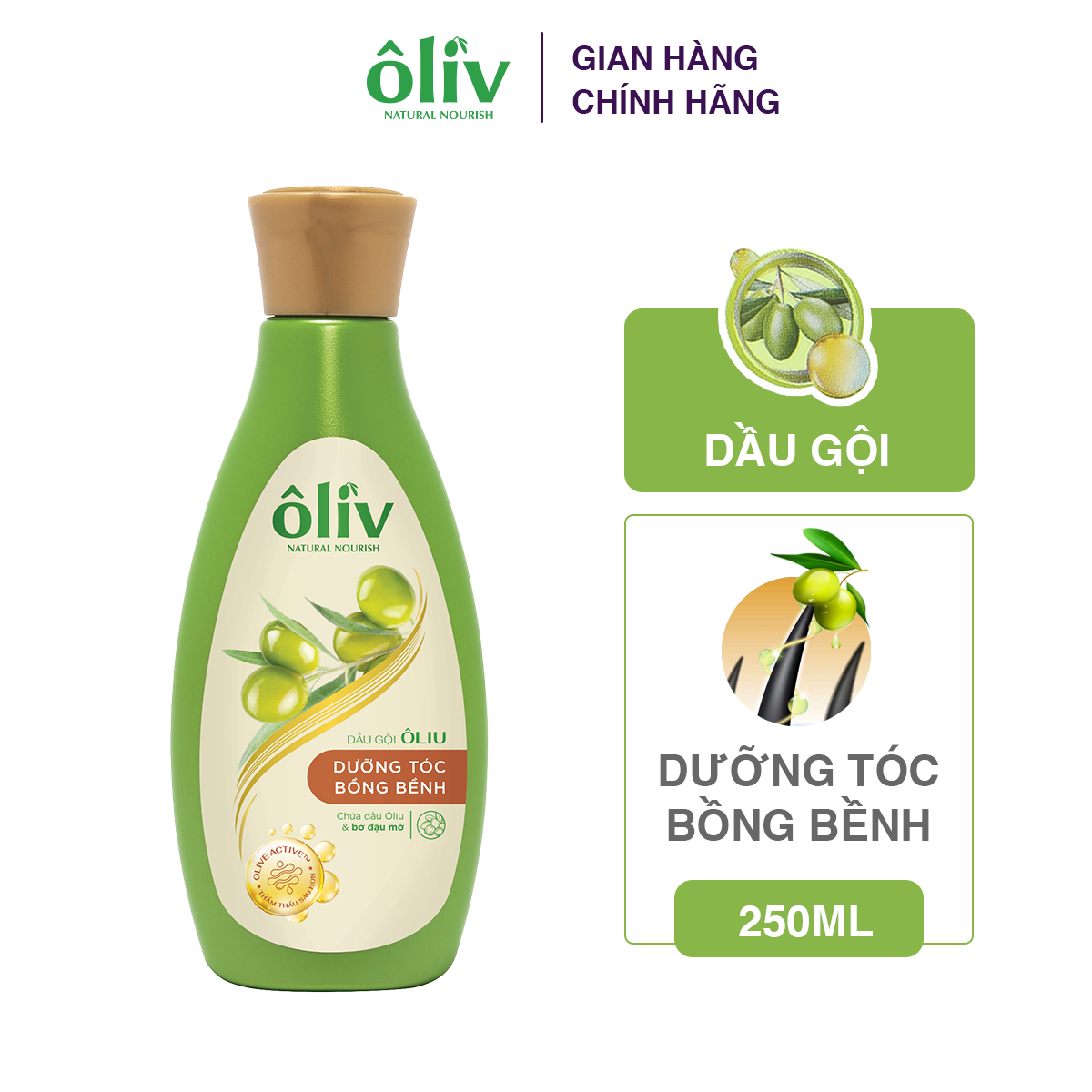 Dầu Gội Dưỡng Tóc Bồng Bềnh Ôliv 250ml