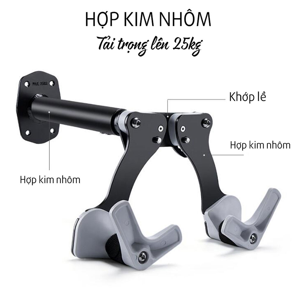 Giá Móc Treo Xe Đạp Lên Tường Cao Cấp Có Điều Chỉnh Max 25kg Tiết Kiệm Không Gian MaiLee