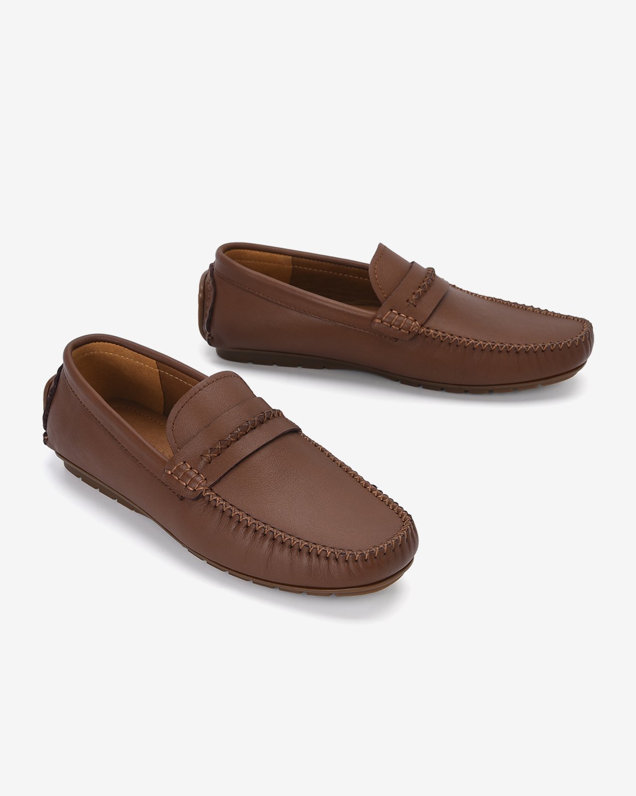 Giày lười nam Đông Hải da bò cao cấp thiết  kế tối giản với đường chỉ may nổi làm điểm  nhấn tăng vẻ nam tính - G0345