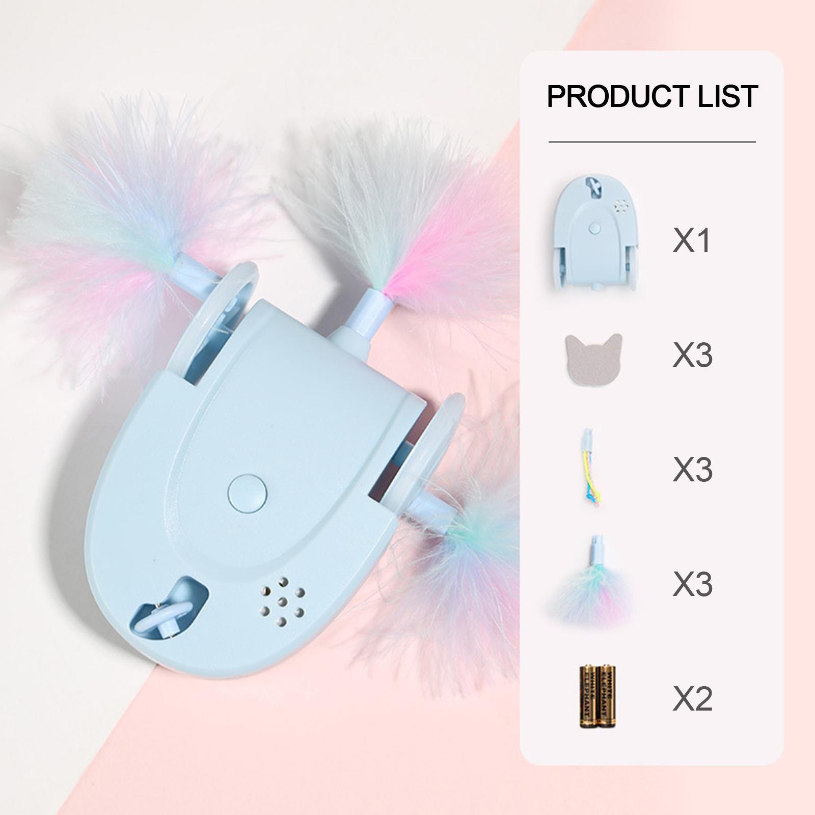 Automatic Cat Toys Interactive Cat Feather Toys, Pet Exercise Toys, Electric Cat Toys for Indoor Cats Kitten with Feather