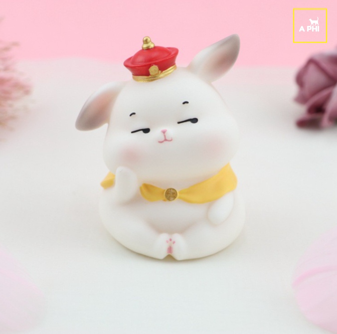 Mô hình thỏ bunny chảnh chọe đáng yêu để bàn trang trí