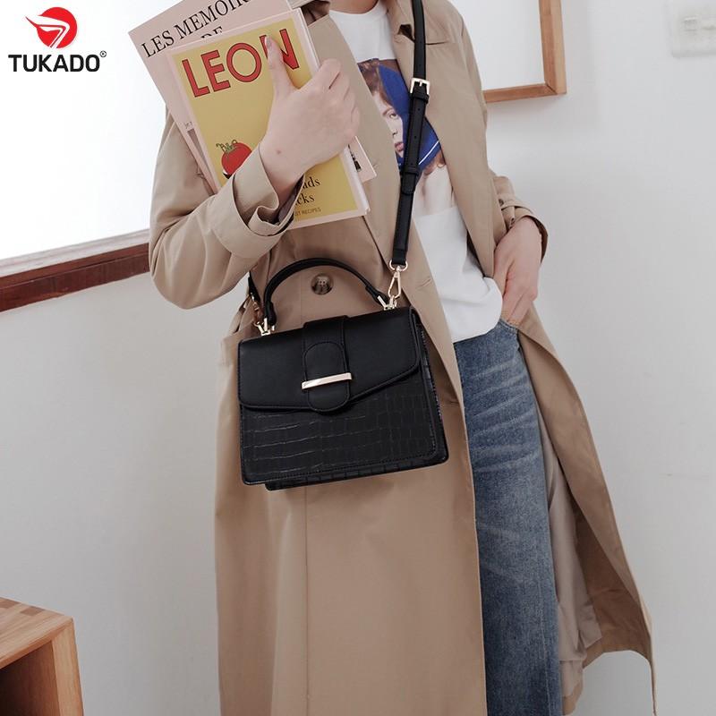 Túi Xách Nữ Đeo Chéo Chính Hãng MICOCAH Dáng Công Sở Thời Trang Phối Vân Da Rắn Siêu Đẹp MC06 -