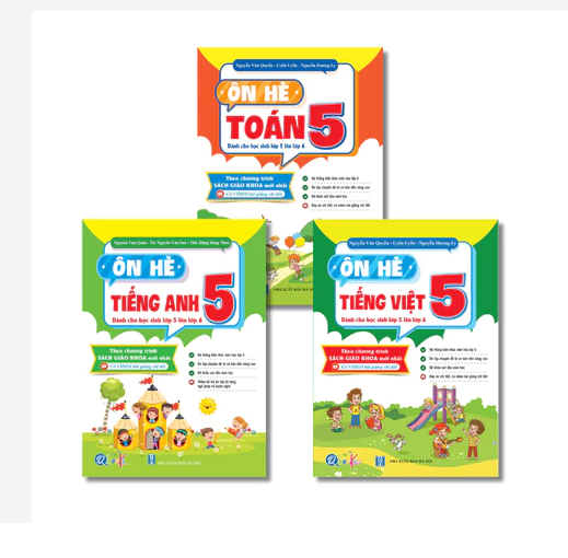 Sách - Combo Ôn Hè Toán, Tiếng Việt và Tiếng Anh Lớp 5 - Chương Trình Mới - Dành cho học sinh lớp 5 lên 6 (3 cuốn)