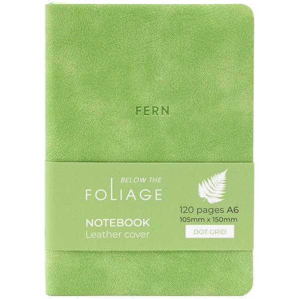 Sổ Bìa Da A6 - Không Kẻ Có Chấm - 120 Trang 100gsm - The Sun - Fern