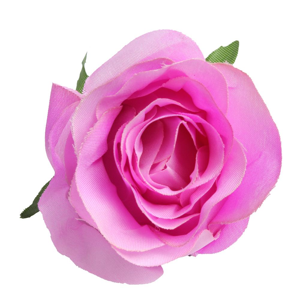 10pcs Artificial Silk Rose Flower Head DIY Bouquet Wedding Decor Purple