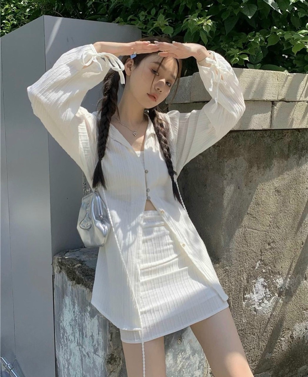 Bikini 1 mảnh caro dây xanh