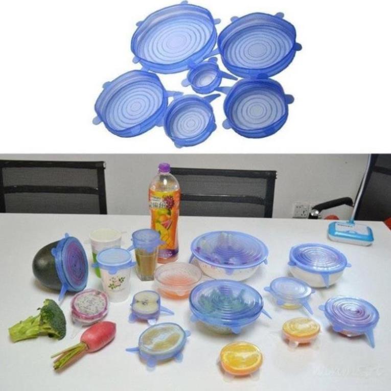 Set 6 màng bọc thực phẩm silicon thay thế bọc thực phẩm nylon