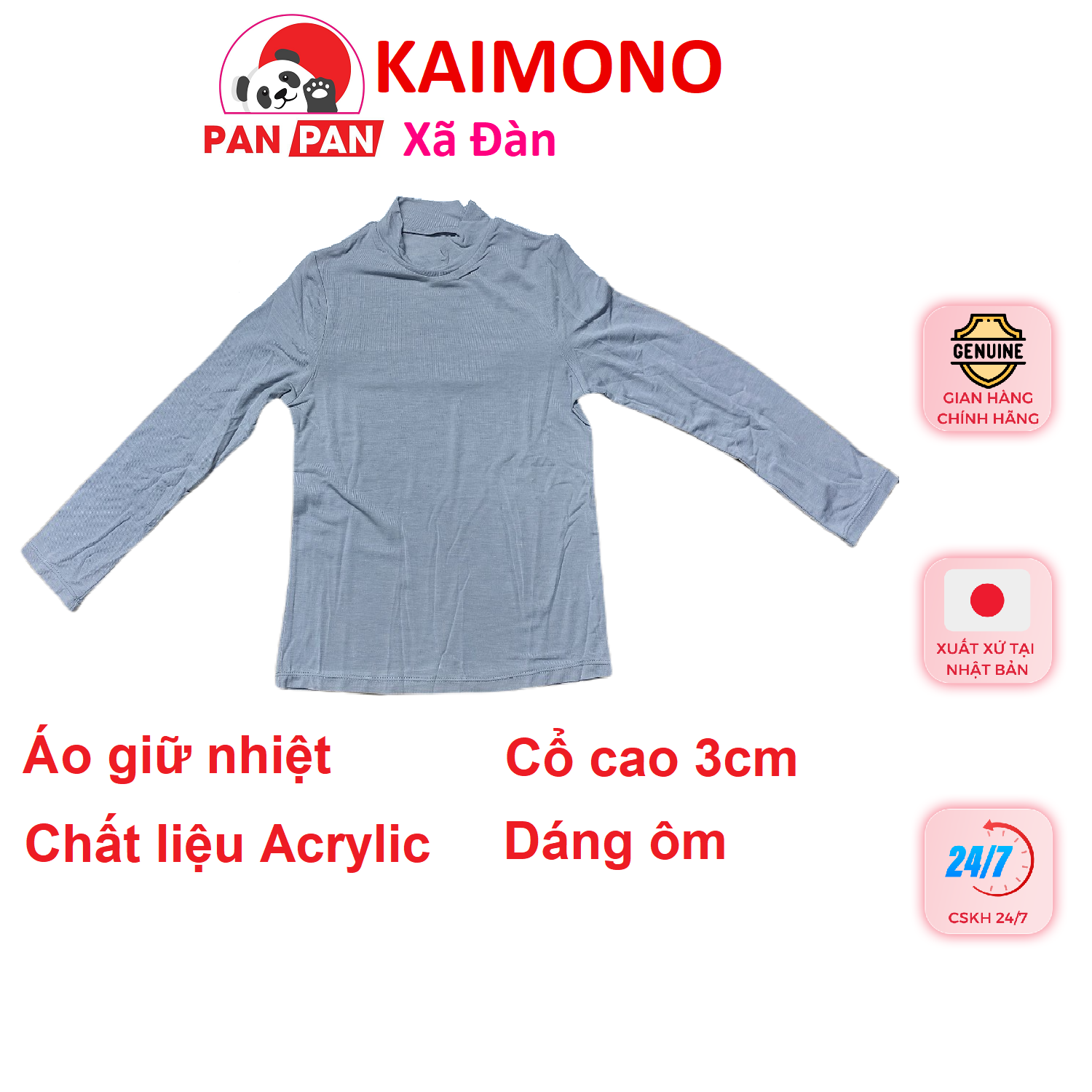 Áo giữ nhiệt trẻ em mầu ghi CANIF Size 120 130 140 150 160 từ 6 đến 14 tuổi Việt Nam