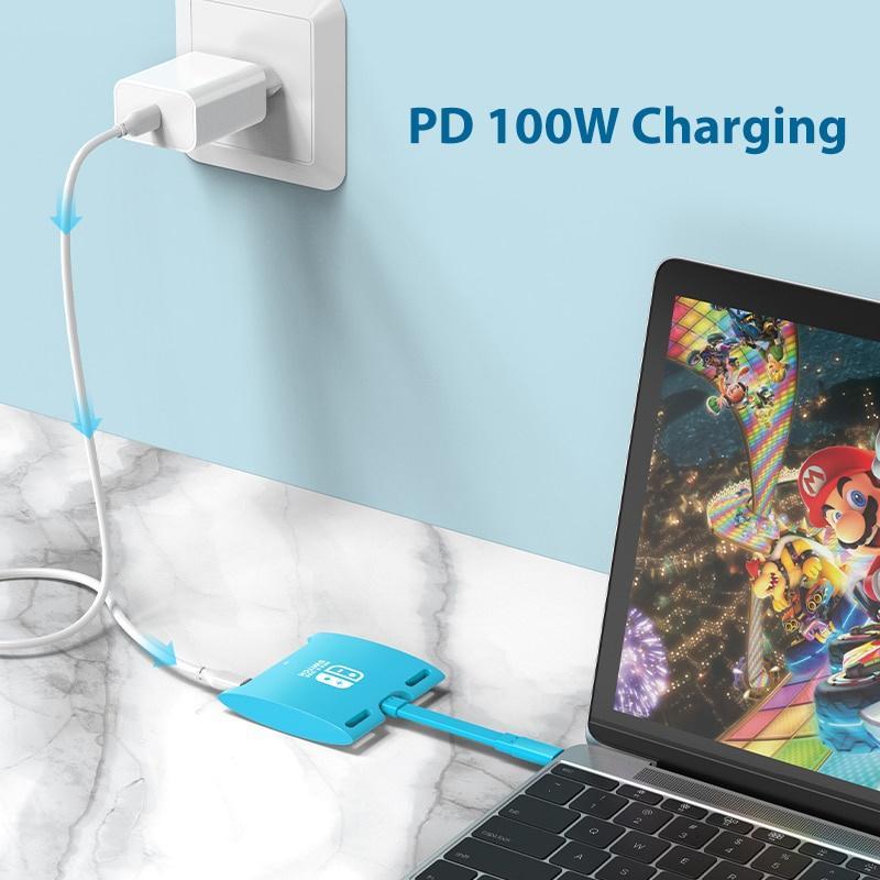 Dock Chuyển Đổi USB C Sang 4K HDMI USB 3.0 Hub Cho Nintendo Switch