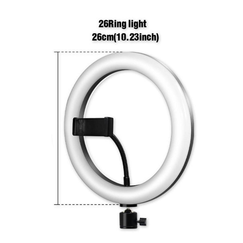 10inch/26cm RGB Ring Light LED Fill-in Light Dimmable 3500K-6500K USB Powered with Ballhead Adapter Phone Holder 55cm