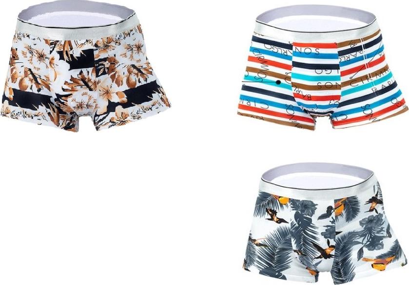 Combo 4 cái quần sịp đùi nam,  quần   boxer sexy hoa văn thiên nhiên chất vải cotton thoáng mát mềm mại, cạp thun đàn hồi mẫu mới nhất