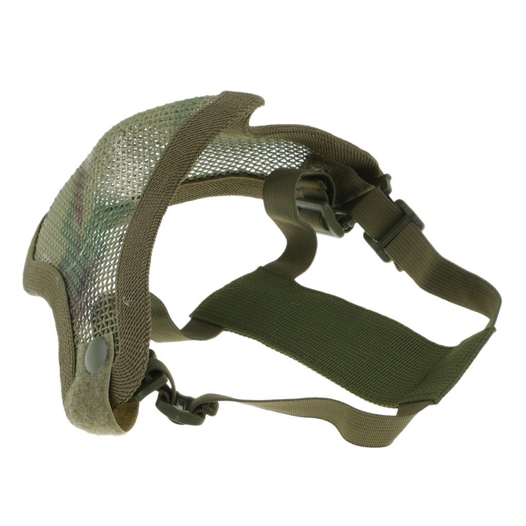 Hunting Adjustable Steel Half Face Mesh Mask, with Stable Back Strap