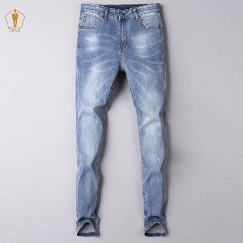 Quần jean nam TRAZ rách gối màu đen trơn chất bò cao cấp co dãn 4 chiều đẹp rin trơn form dáng skinny111