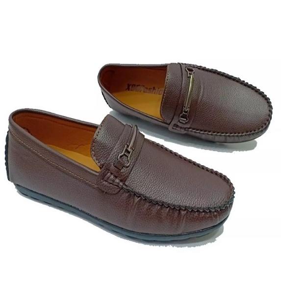 Giày lười nam da mềm, mang êm chân với 2 màu nâu và đen, kiểu dáng thời trang