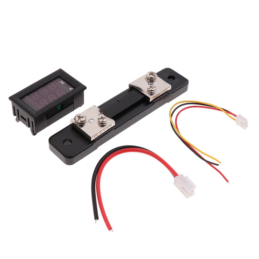 Dual LED Digital Voltmeter Ammeter Current Volt Meter Gauge Tester 0-50A
