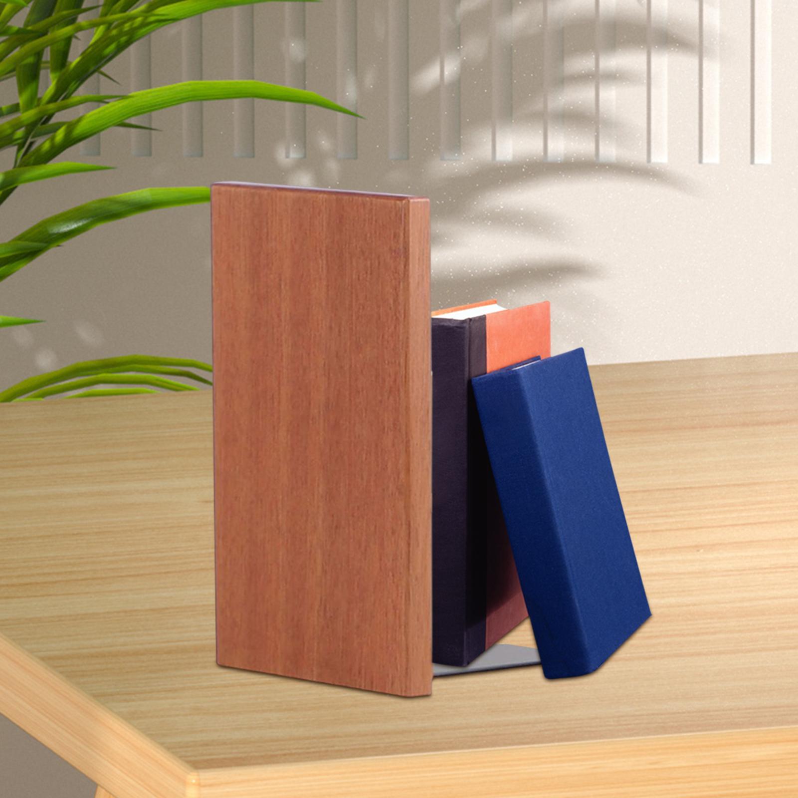Wooden Bookend Book Holder Decoration for Heavy Books Magazines Video Games