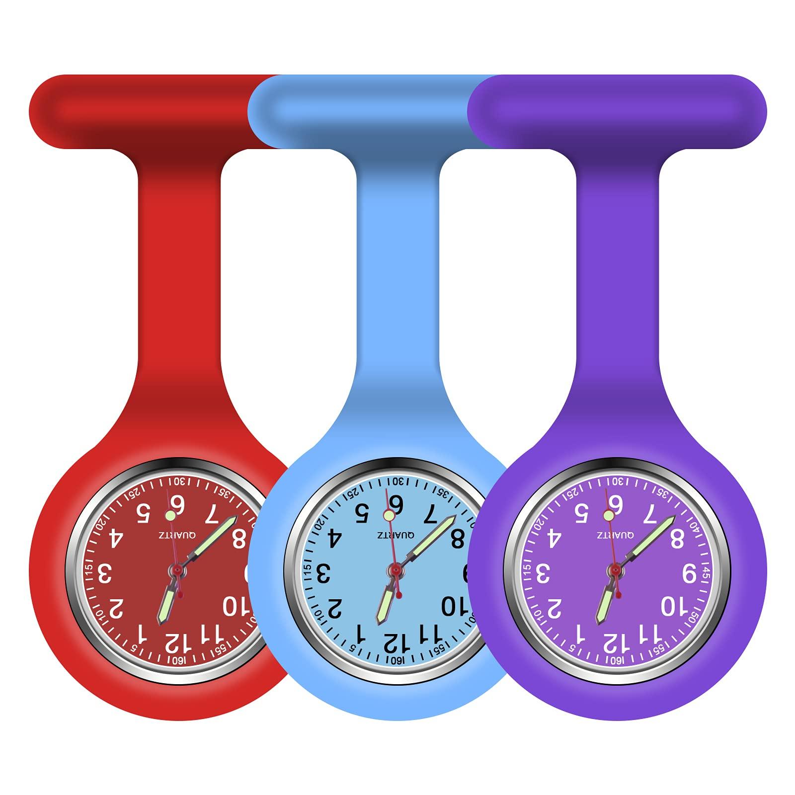 Đồng hồ y tá bỏ túi, 3PCS y tá silicone pin với trục chính điều dưỡng và bất kỳ chuyên gia chăm sóc sức khỏe nào khác ...