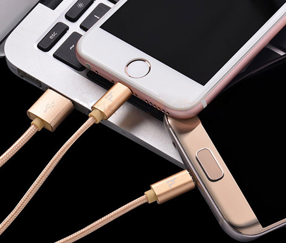 Cáp Sạc Nhanh Dây Dù 2 in 1 Lightning Và Micro USB Hoco X2 1 Mét Cho iPhone - Hàng Chính Hãng