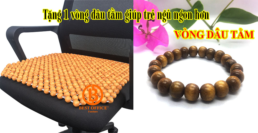 Lót ghế hạt gỗ Thông đa năng, lót ghế văn phòng, ghế ô tô KT 45x45cm , Massage hiệu quả [Tặng 1 vòng dâu tằm đeo tay]