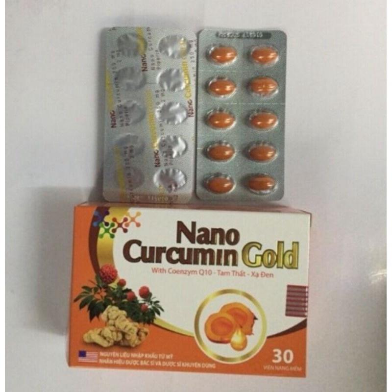 Nano Curcumin Gold - Giúp giảm các triệu chứng viêm loét dạ dày, tá tràng, thượng vị, hang vị (Hộp 30 viên)