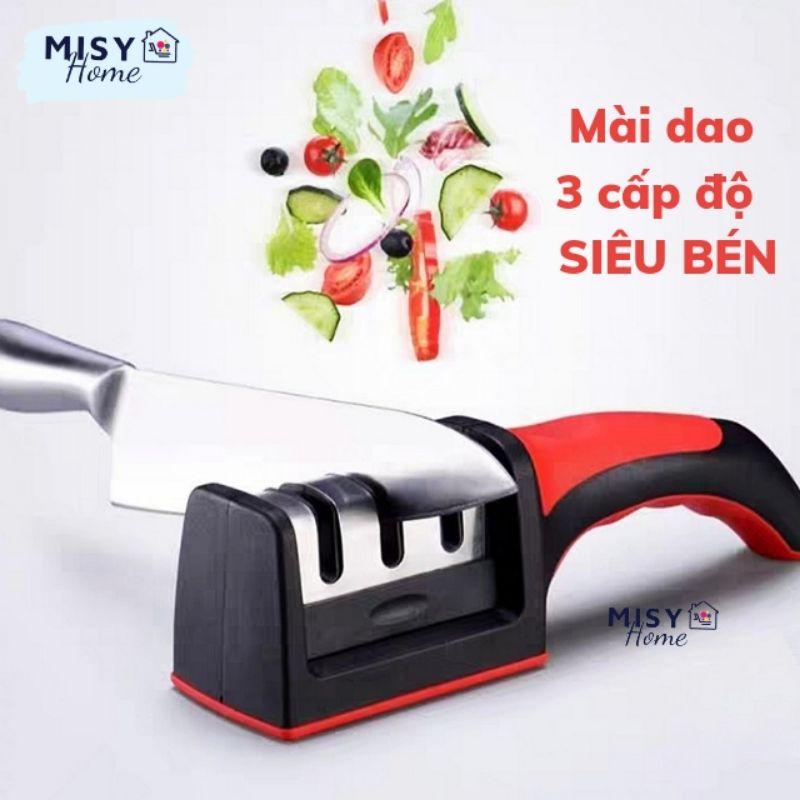 Mài dao kéo 3 cấp độ siêu sắc bén 3 in 1 3 rãnh khe cầm tay cao cấp mài dao inox dao thép Misy home