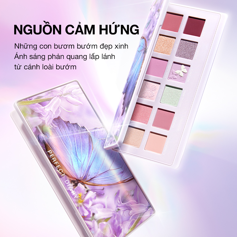 Bộ Son Môi 0.8gNhung Lì Độ lên màu Cao Phiên Bản Mùa Đông+Bảng Phấn Mắt 12 màu 14g Perfect Diary