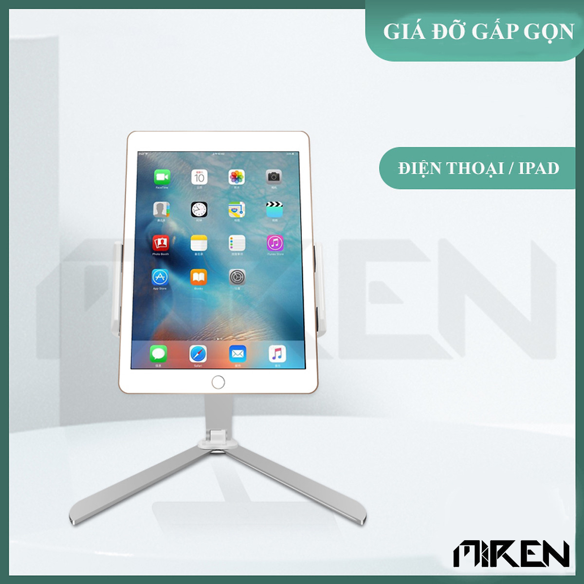 Giá Đỡ Điện Thoại - Ipad Hợp Kim Nhôm Để Bàn Hoặc Treo Tường - Điều Chỉnh Góc Độ Tùy Thích - Gấp Gọn Tiện Lợi - Hàng Chính Hãng