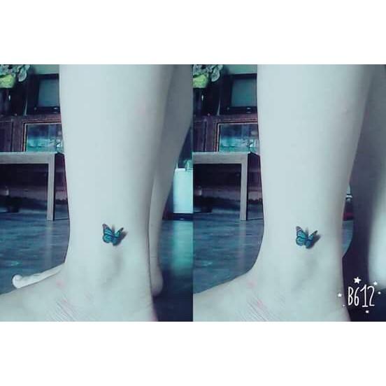Hình xăm dán bướm xuân tattoo mini 10x6cm
