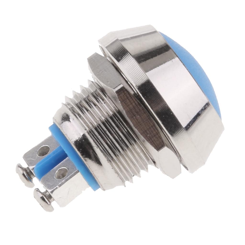 Nút Kim Loại Tròn 12 Mm SPST Nút ấn Tạm Thời 1NO P67 Không Thấm Nước
