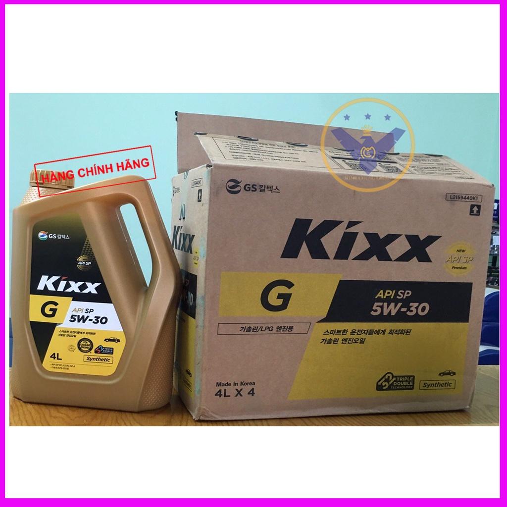 Dầu nhớt ô tô tổng hợp Kixx G API SP 5W30 Hàn Quốc can 4L - Tặng khăn lau xe ô tô